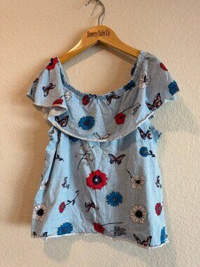 Zara Girls Butterfly Floral Top 11/12